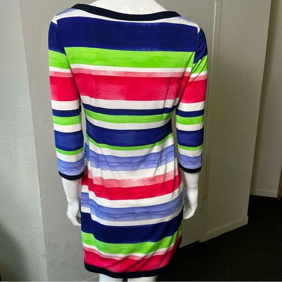 Vince Camuto Striped Watercolor Dress Sz 8 - Picture 2 of 12